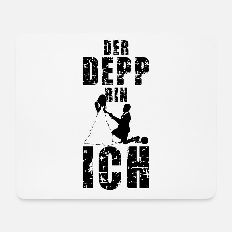 DER DEPP BIN ICH JGA MÄNNER JUNGGESELLENABSCHIED - Mousepad (Querformat) - Weiß