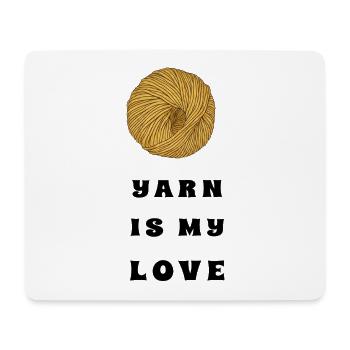 La laine, c’est mon amour – Crochet & tricot - Tapis de souris (format paysage) - blanc - Devant