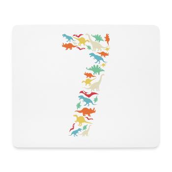 7.Geburtstag Dinosaurier T-Rex Dino Kind Geschenk - Mousepad (Querformat) - Weiß - Vorne