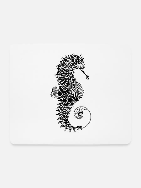 Seepferd - Mousepad (Querformat) - Weiß