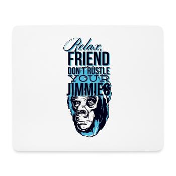 Funny Chill Relax friend monkey gorilla gift - Mouse Pad (horizontal) - white - Front