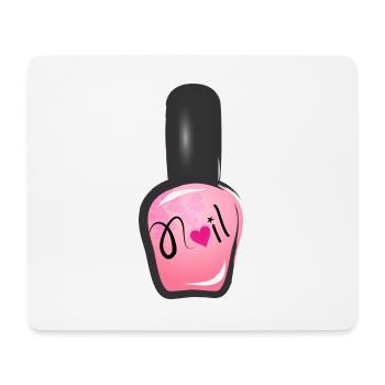 rosa Nagellack im Graffiti Stil mit Herz - Mousepad (Querformat) - Weiß - Vorne