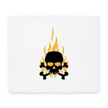 skull_flames - Mousepad (Querformat) - Weiß - Vorne