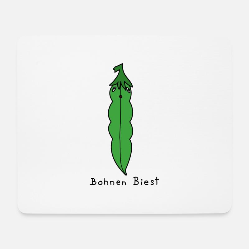 Bohnen Biest - Mousepad (Querformat) - Weiß