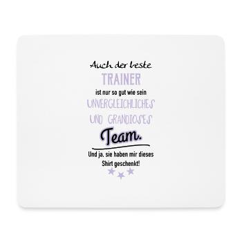 Bester Trainer Shirt - Mousepad (Querformat) - Weiß - Vorne