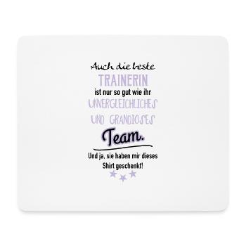Beste Trainerin Shirt - Mousepad (Querformat) - Weiß - Vorne