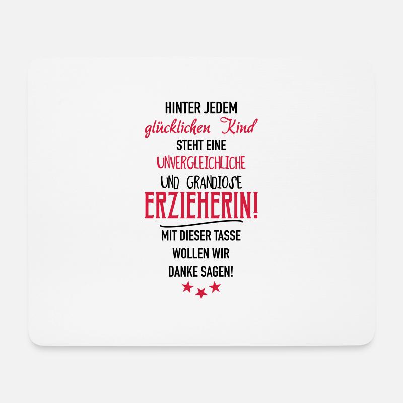 Erzieherin Tasse - Mousepad (Querformat) - Weiß