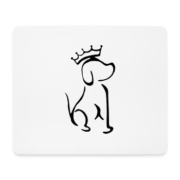 dog with crown - Mouse Pad (horizontal) - white - Front