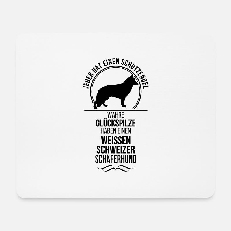 WEISSER SCHWEIZER SCHÄFERHUND Schutzengel Wilsigns - Mousepad (Querformat) - Weiß