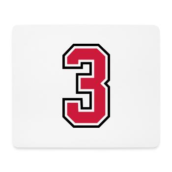 sports jersey number 3 three - Mouse Pad (horizontal) - white - Front