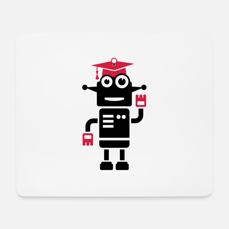 Robot with doctor's hat Gift for promotion - Mouse Pad (horizontal) - white