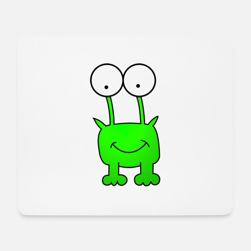 Monster in grün - Mousepad (Querformat) - Weiß