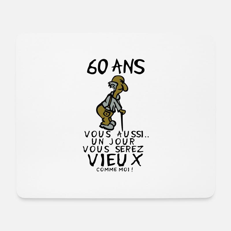 60 year old man birthday humou - Mouse Pad (horizontal) - white