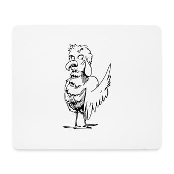 Oiseau drôle de bande dessinée - Tapis de souris (format paysage) - blanc - Devant