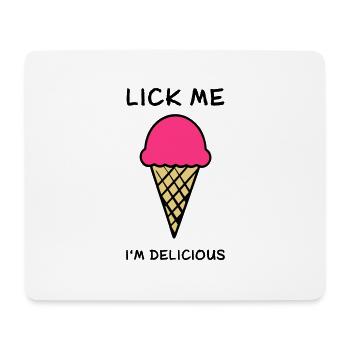 lick me i'm delicious - Mousepad (Querformat) - Weiß - Vorne