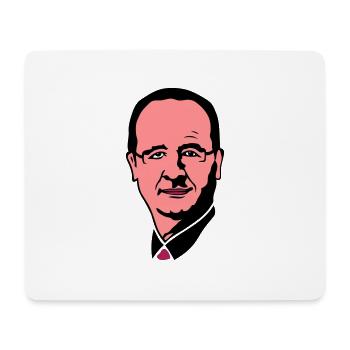 francois hollande president leader politique polit - Tapis de souris (format paysage) - blanc - Devant