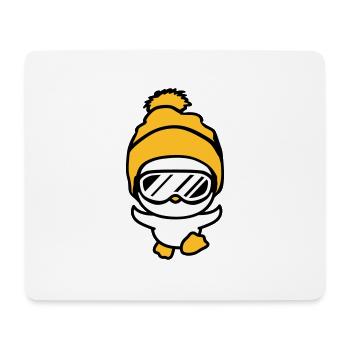winter kueken vogel spass rennen laufen klein sues - Mousepad (Querformat) - Weiß - Vorne