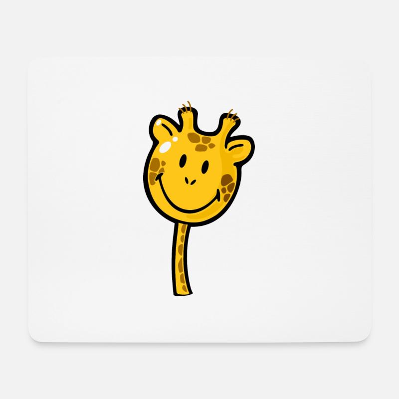 Smiley Giraffe - Mousepad (Querformat) - Weiß
