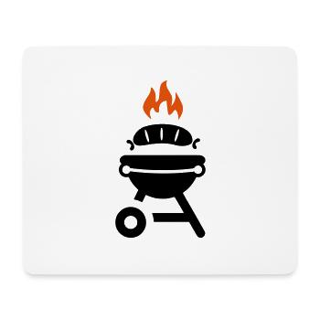 Grill mit Wurst - Mousepad (Querformat) - Weiß - Vorne