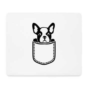 Französische Bulldogge - Mousepad (Querformat) - Weiß - Vorne
