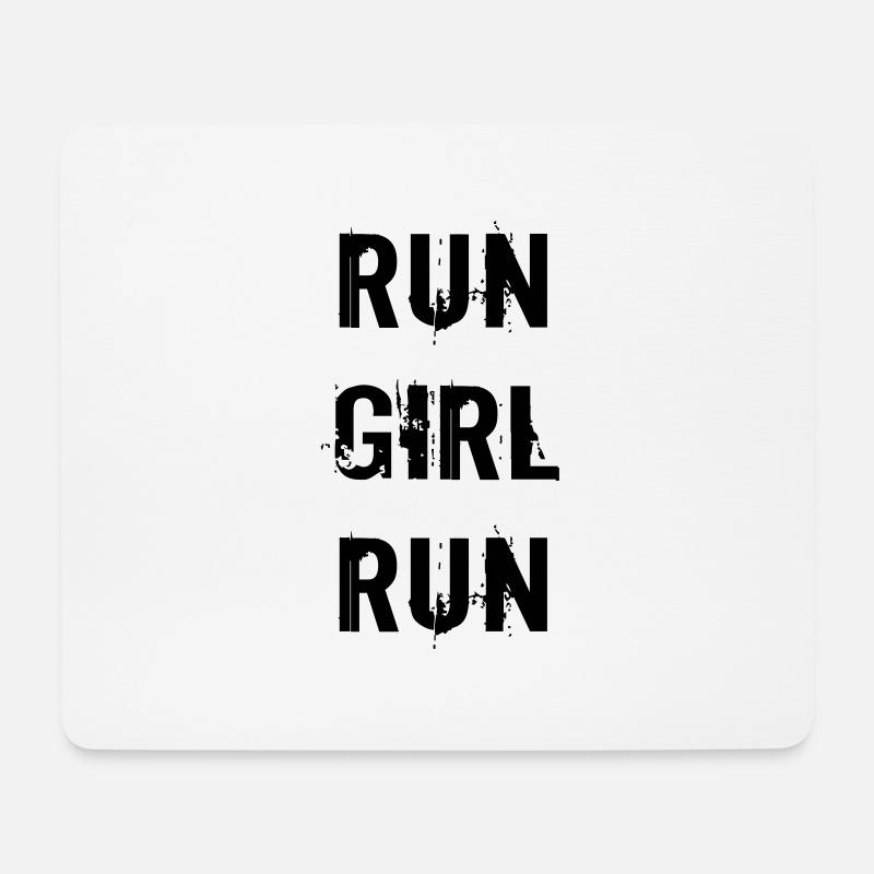 Run Girl Run - Mousepad (Querformat) - Weiß