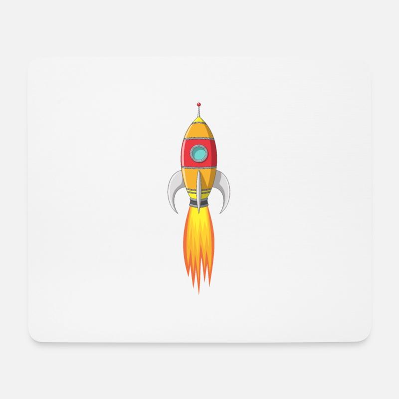 Startende Rakete - Mousepad (Querformat) - Weiß