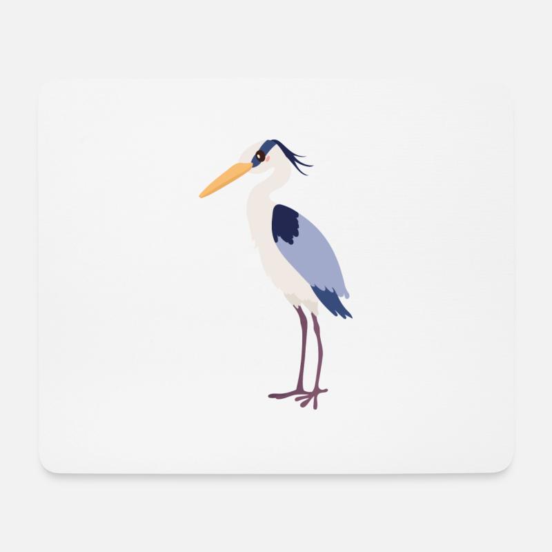 Reiher - Mousepad (Querformat) - Weiß