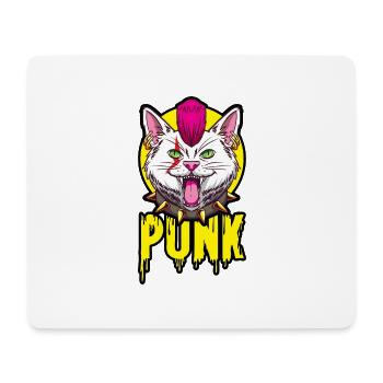 Punk Katze für einen Punker Katzenfreund - Mousepad (Querformat) - Weiß - Vorne