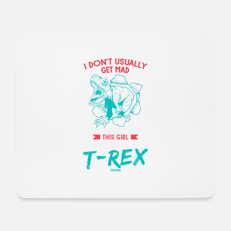 T-Rex - Mousepad (Querformat) - Weiß