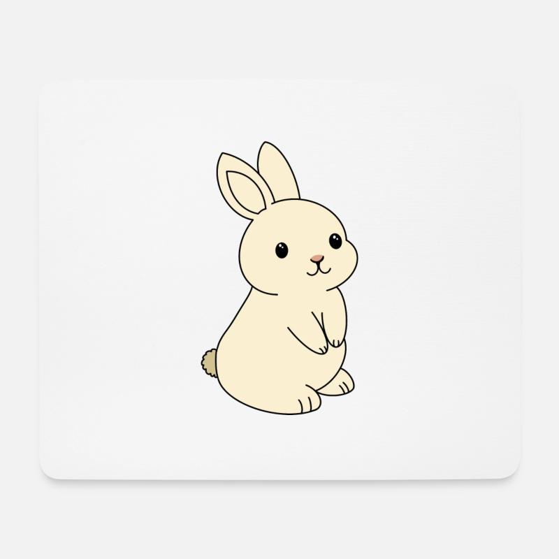 Hase - Mousepad (Querformat) - Weiß