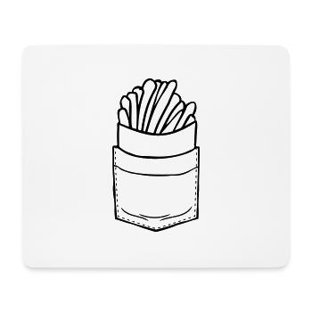 Hemdtasche Pommes Frites - Mousepad (Querformat) - Weiß - Vorne