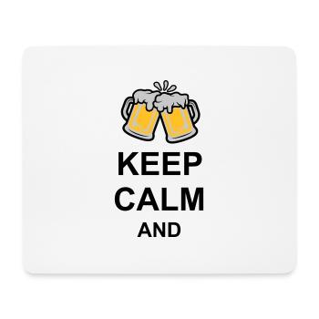 Keep Calm Bier Text - Mousepad (Querformat) - Weiß - Vorne