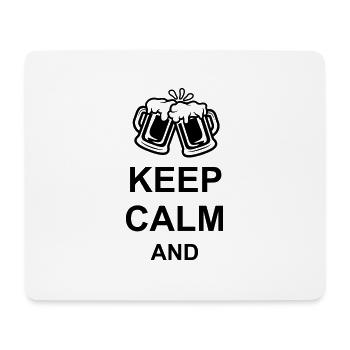 Bier Keep Calm Text - Mousepad (Querformat) - Weiß - Vorne