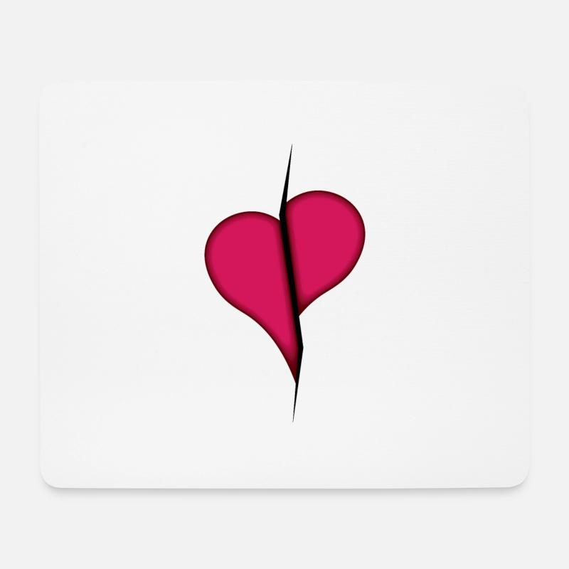 Gebrochenes Herz - Mousepad (Querformat) - Weiß