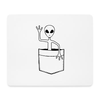 Tasche Alien winkt freundlich - Mousepad (Querformat) - Weiß - Vorne