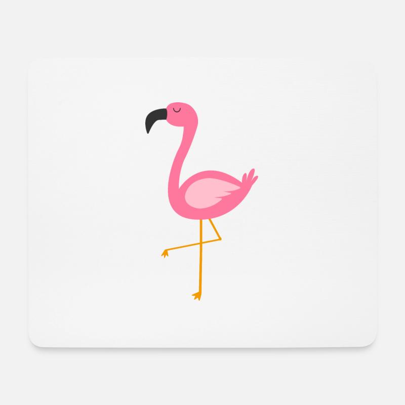 Simple Flamingo - Mousepad (Querformat) - Weiß