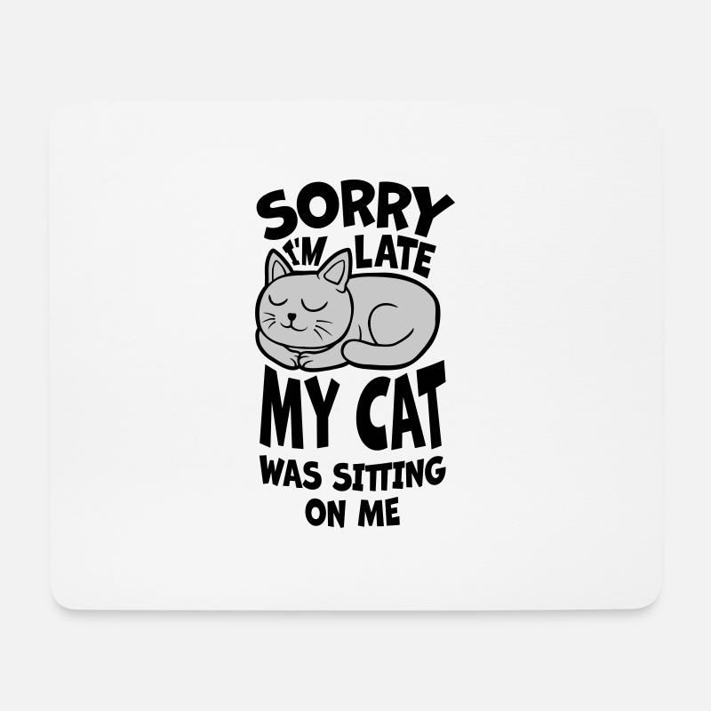 sorry cat was sitting - Mousepad (Querformat) - Weiß