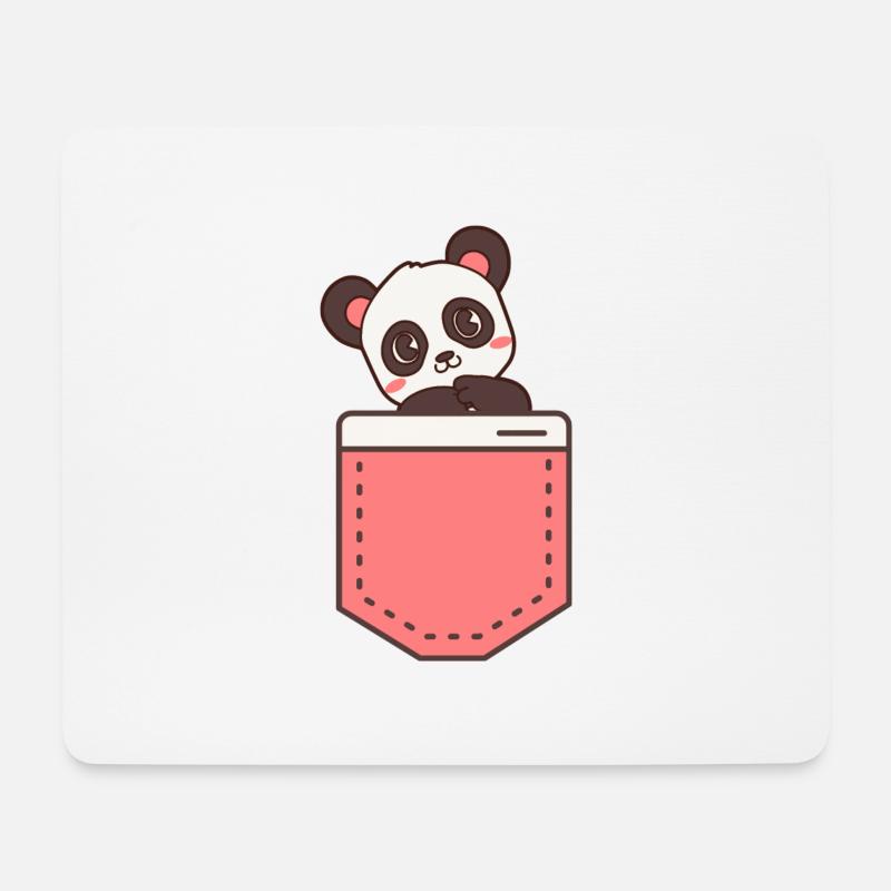 Panda in der Tasche - Mousepad (Querformat) - Weiß
