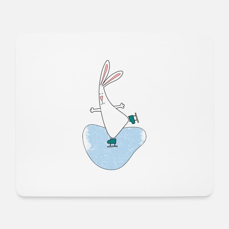 schlittschuhfahrer eisschnellläufer schlittschuh - Mousepad (Querformat) - Weiß