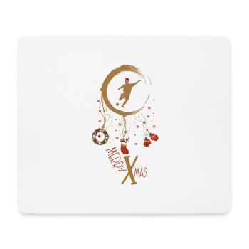 Fussball Weihnachten Weihnachtstraumfänger - Mousepad (Querformat) - Weiß - Vorne