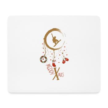 Snowboard Weihnachten Weihnachtstraumfänger - Mousepad (Querformat) - Weiß - Vorne