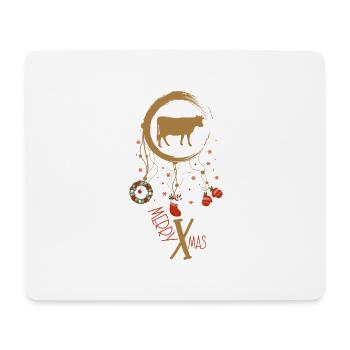 Kuh Weihnachten Weihnachtstraumfänger - Mousepad (Querformat) - Weiß - Vorne