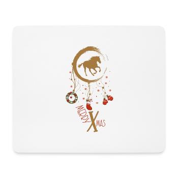 Pferd Weihnachten Weihnachtstraumfänger - Mousepad (Querformat) - Weiß - Vorne