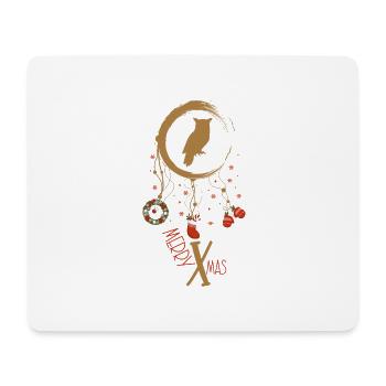 Eule Weihnachten Weihnachtstraumfänger - Mousepad (Querformat) - Weiß - Vorne
