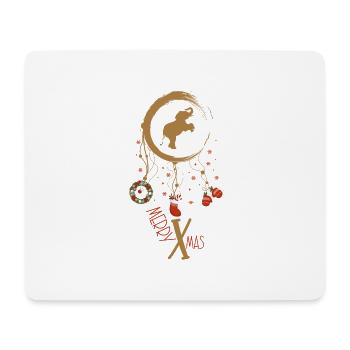 Elefant Weihnachten Weihnachtstraumfänger - Mousepad (Querformat) - Weiß - Vorne