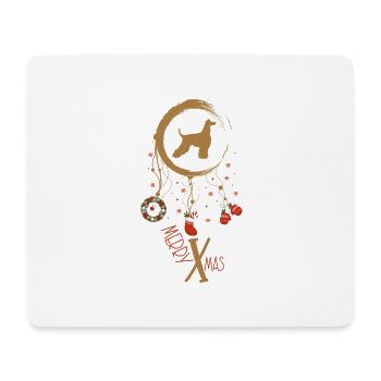 Afghanischer Windhund Weihnachten Weihnachtstraumf - Mousepad (Querformat) - Weiß - Vorne