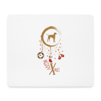 Amerikanischer Foxhound Weihnachten Weihnachtstrau - Mousepad (Querformat) - Weiß - Vorne