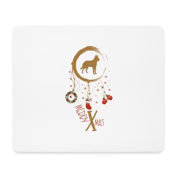 Belgischer Malinois Weihnachten Weihnachtstraumfän - Mousepad (Querformat) - Weiß - Vorne