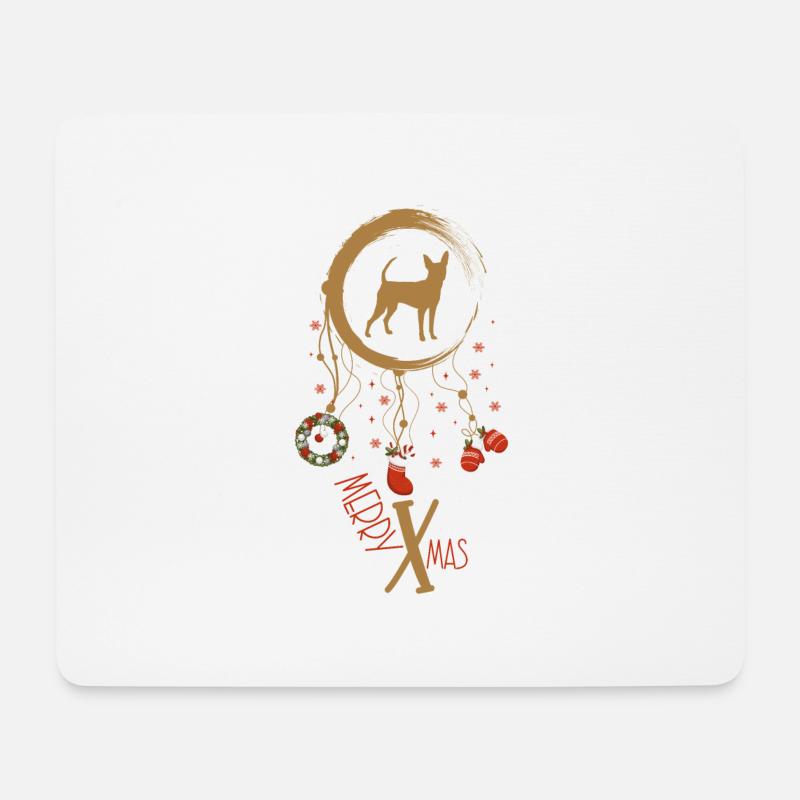 Miniature Pinscher Weihnachten Weihnachtstraumfäng - Mousepad (Querformat) - Weiß