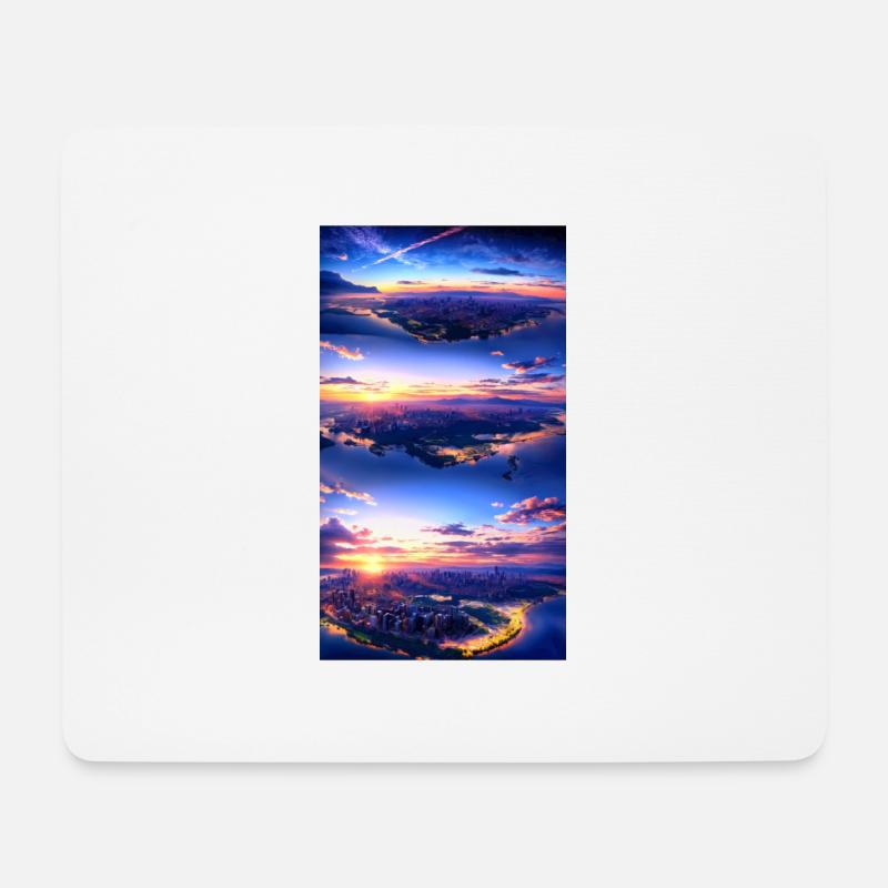 Landschaft mit 4 Bereichen, Generative KI - Mousepad (Querformat) - Weiß
